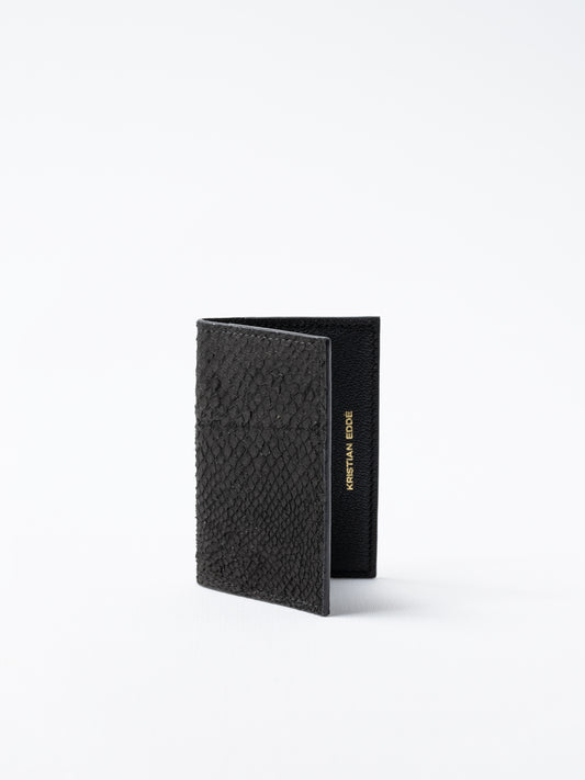 Card Holder / Wallet プレミアムサーモンレザーカードホルダー / ウォレット Black