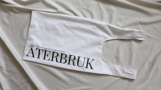 Sustainable Shoulder Eco Bag, 100% recycled textile, white, Återbruk 
